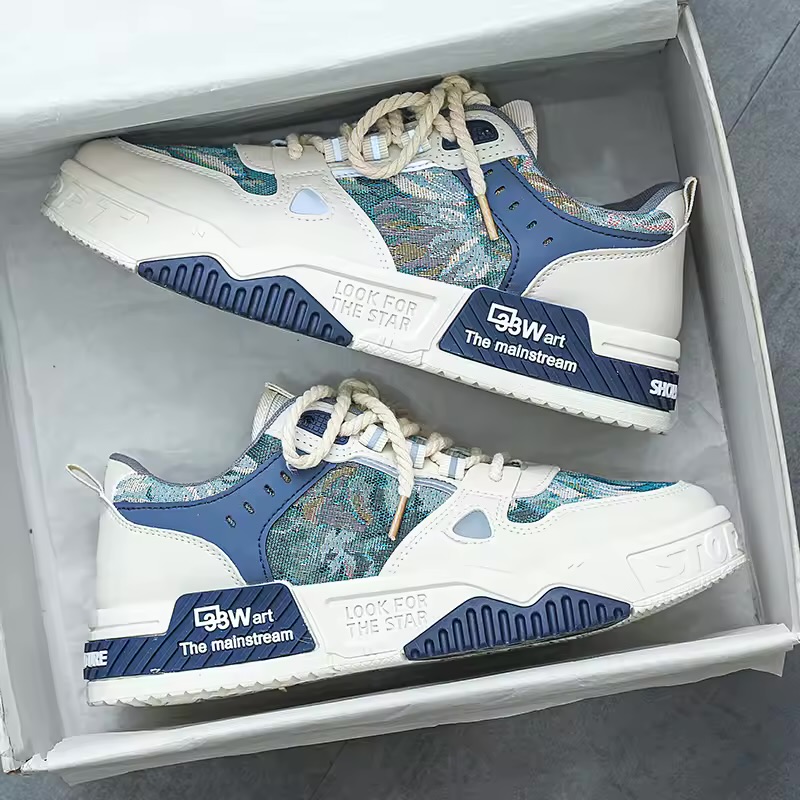 BBWart Art "The mainstream" Men's Low-Top Jacquard Patchwork Sneakers