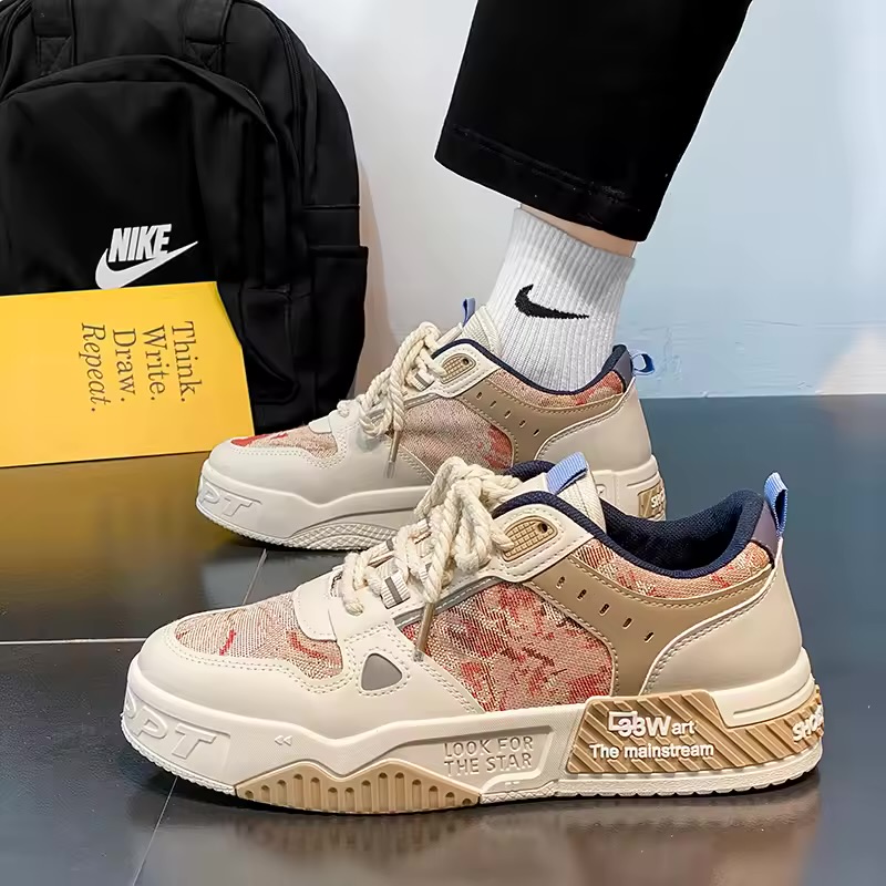 BBWart Art "The mainstream" Men's Low-Top Jacquard Patchwork Sneakers 2