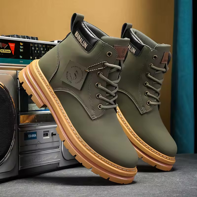 MAINALUN Men's Casual High-Top Work Boots 2