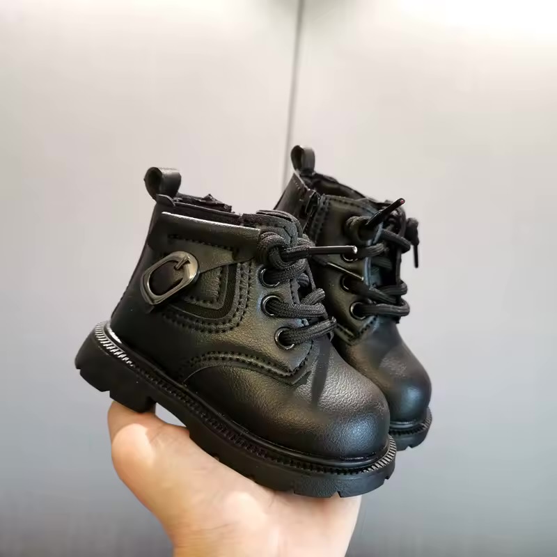 Toddler Contrast-Sole Buckled Mini Ankle Boots 2