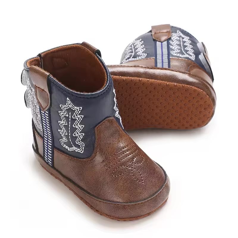 Infant Faux-Leather Western Cowboy Booties