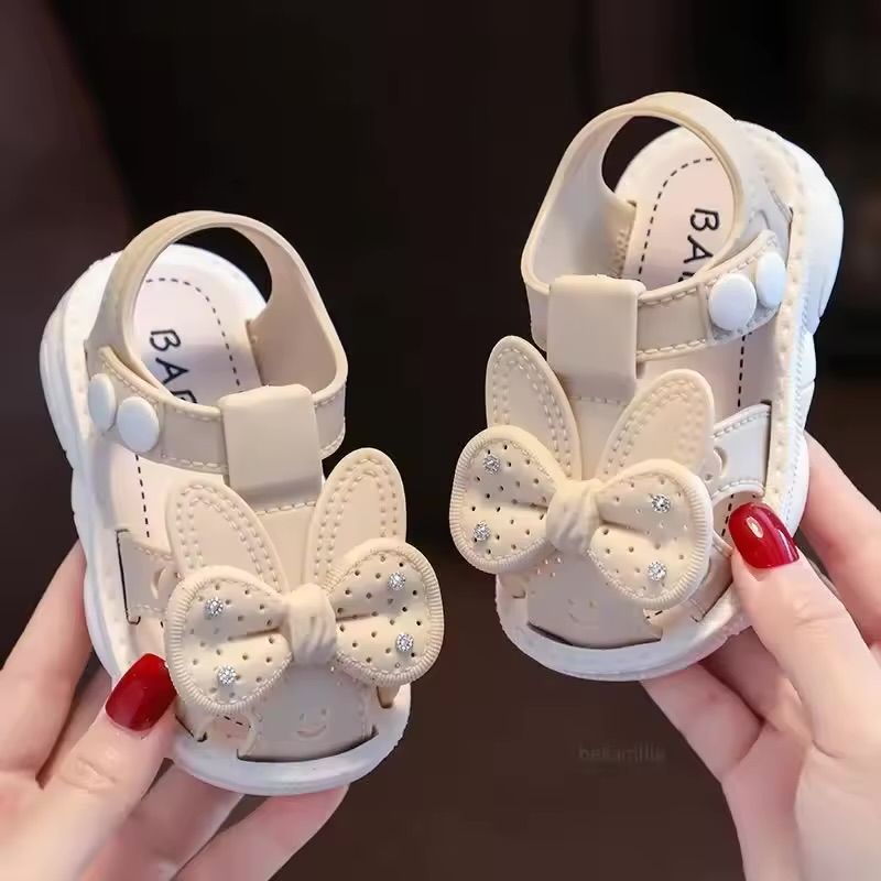 Toddler Rhinestone Bow Rabbit Ear Closed-Toe Sandals