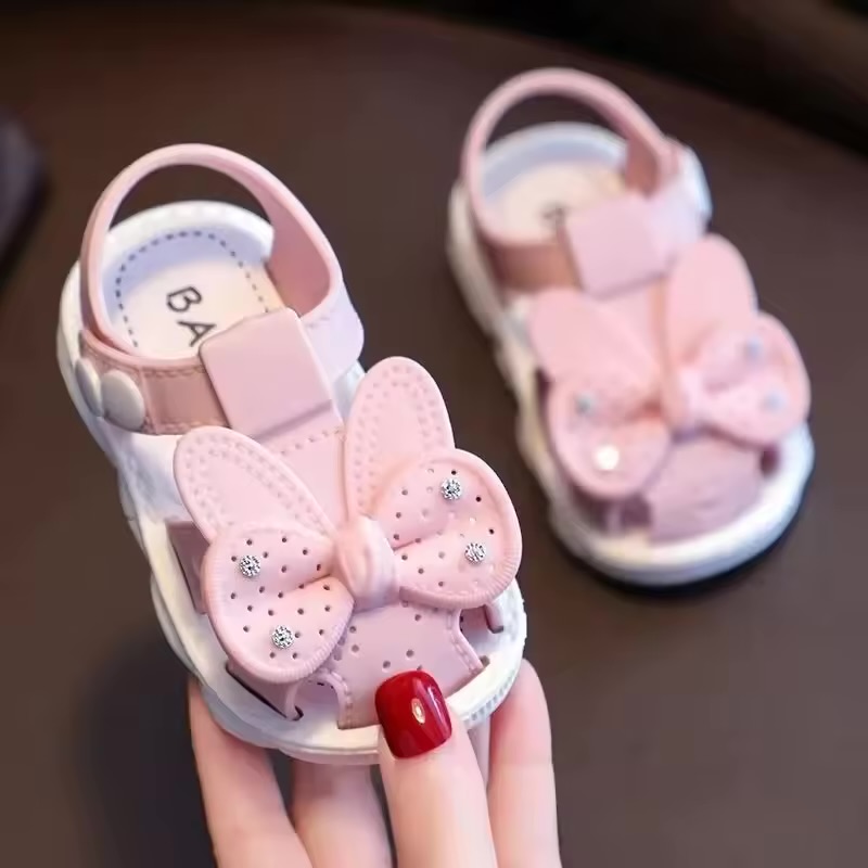 Toddler Rhinestone Bow Rabbit Ear Closed-Toe Sandals 2
