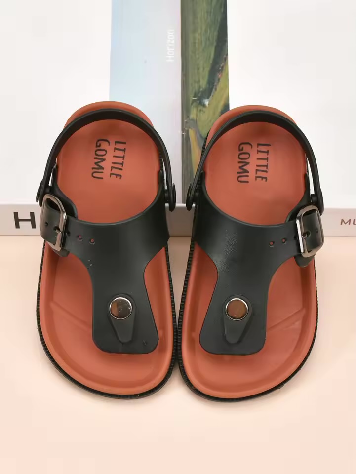 LITTLE GOMU Toddler Cushioned T-Strap Slingback Sandals 2