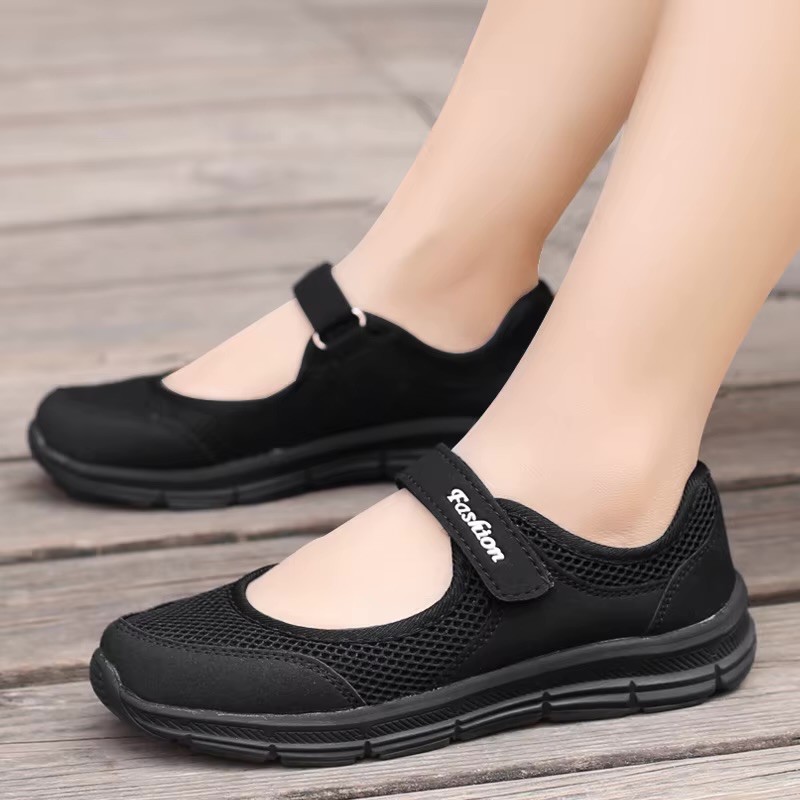 These are Women’s Mesh Mary Jane Walking Sneakers