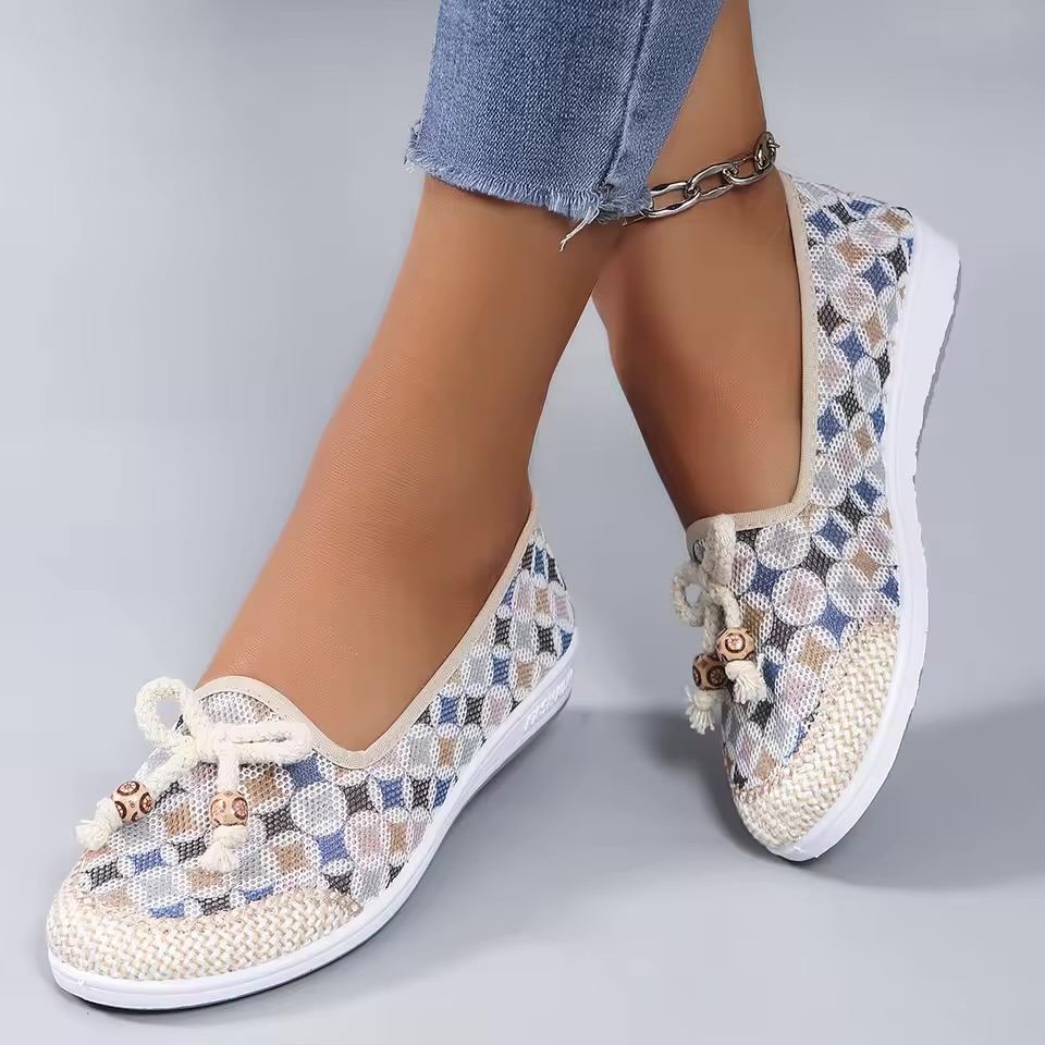 Women's Smart-Casual Geometric Mesh Ballet Flats