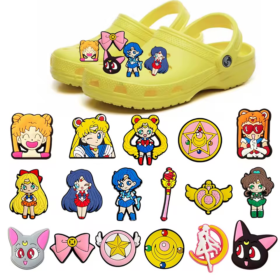 Magical Girl Anime Silicone Shoe Charms (17-Piece Set) 2