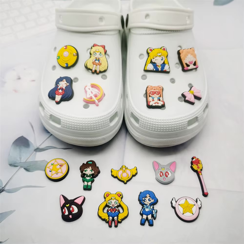 Magical Girl Anime Silicone Shoe Charms (17-Piece Set)