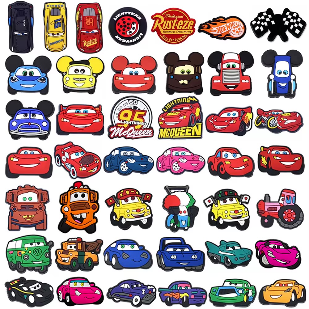 Cartoon Race Car Silicone Shoe Charms (Mega Pack)