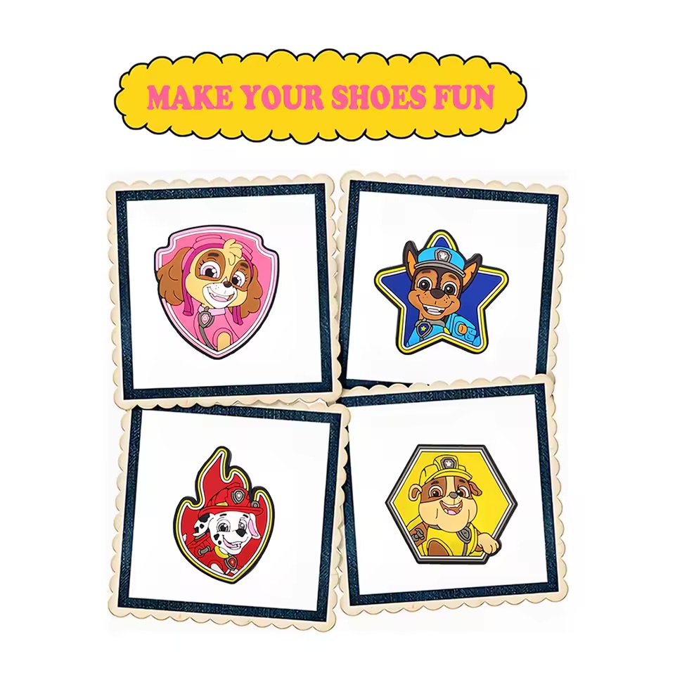 Cartoon Rescue Pup Silicone Shoe Charms