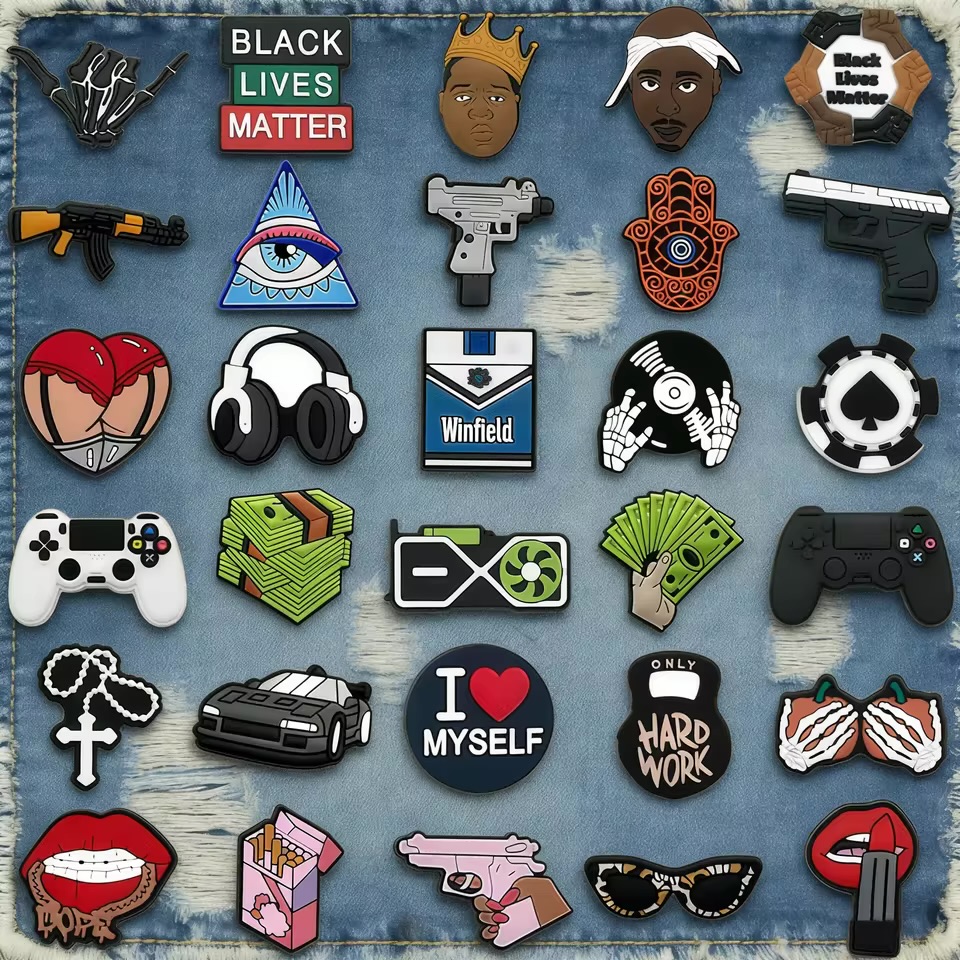 Hip-Hop Icons and Street Culture Silicone Shoe Charms