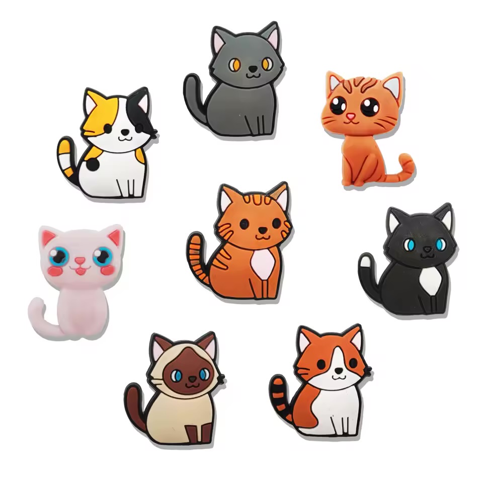 Cute Chibi Kitten Silicone Shoe Charms