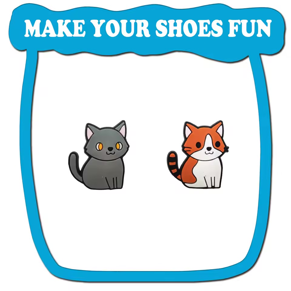 Cute Chibi Kitten Silicone Shoe Charms 2
