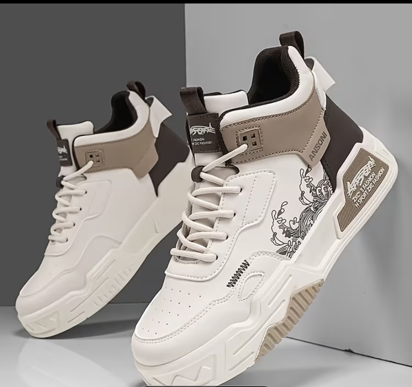 ANSONI "Great Wave" Mid-Top Streetwear Sneaker