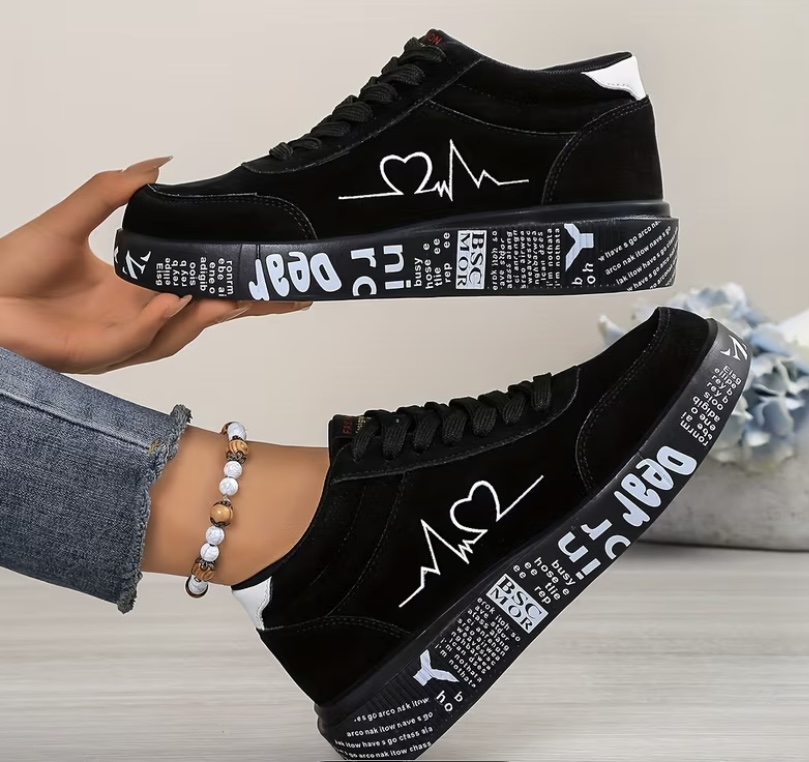 Heartbeat" Graphic Low-Top Crimson Red Sneaker 2