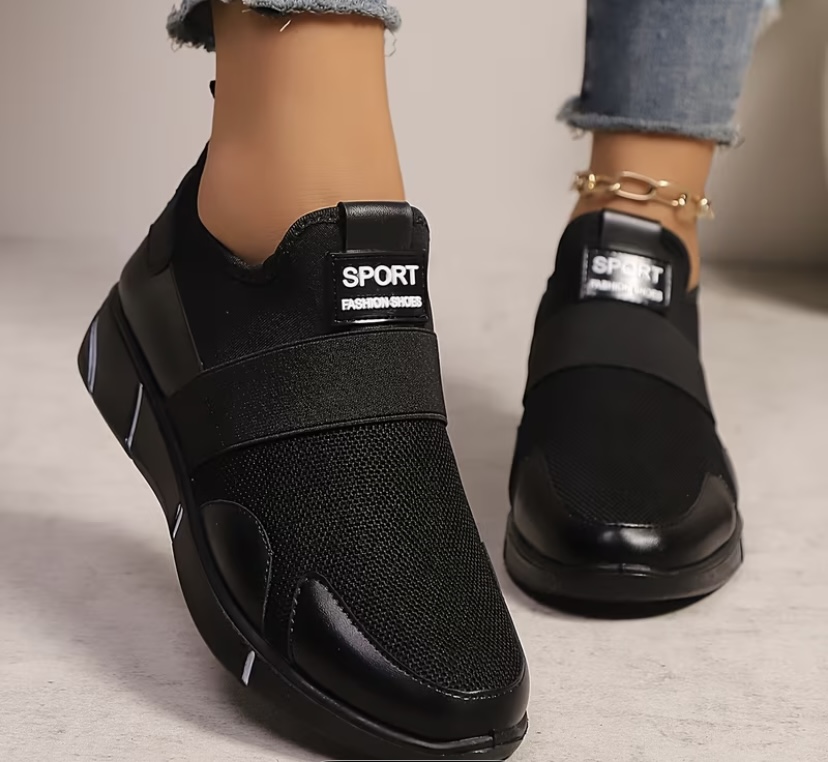 Sport Fashion" Metallic Silver Slip-On Mesh Sneaker 2