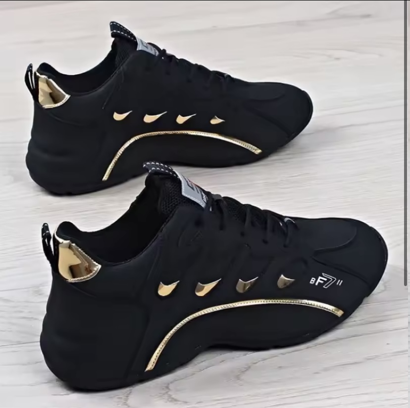 BF7 Black and Metallic Gold Lifestyle Sneaker