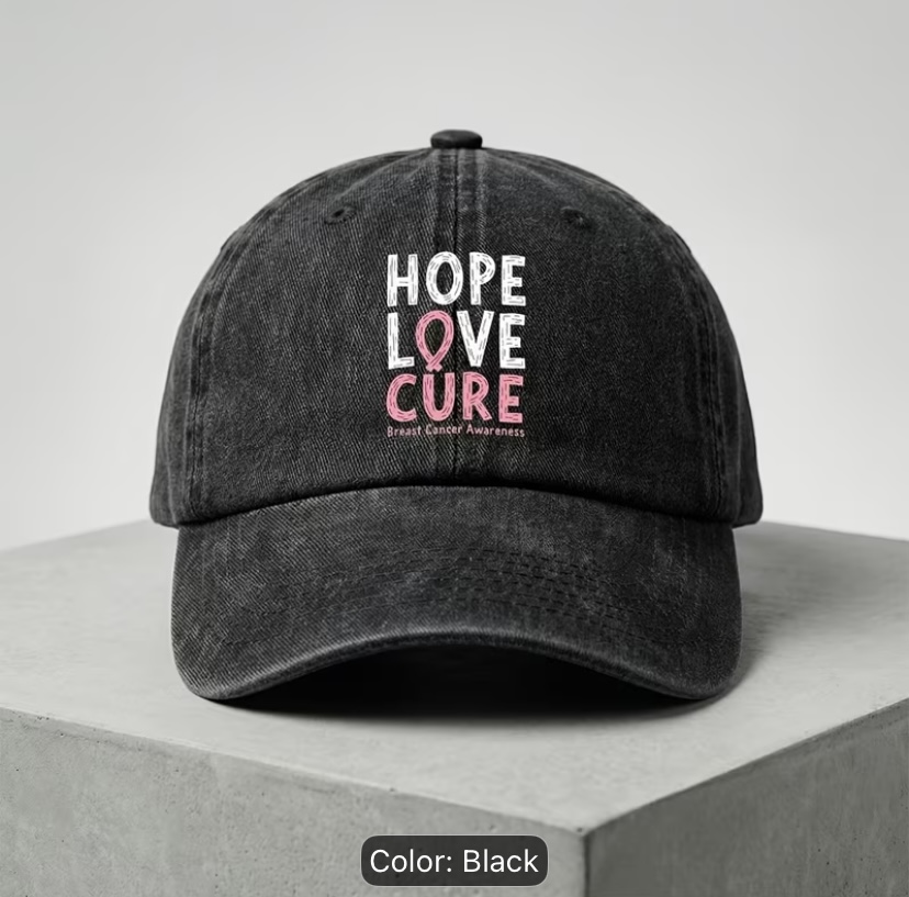 "Hope Love Cure" Breast Cancer Awareness Cap