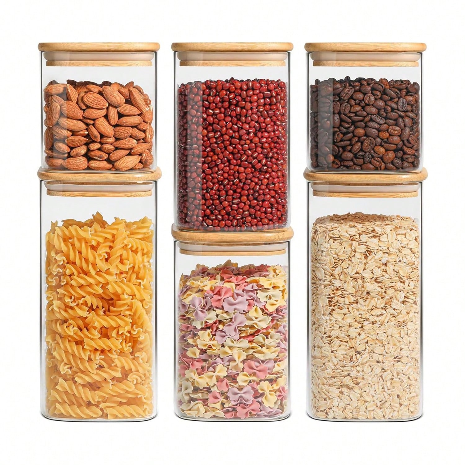 Stackable Borosilicate Glass Food Storage Jars