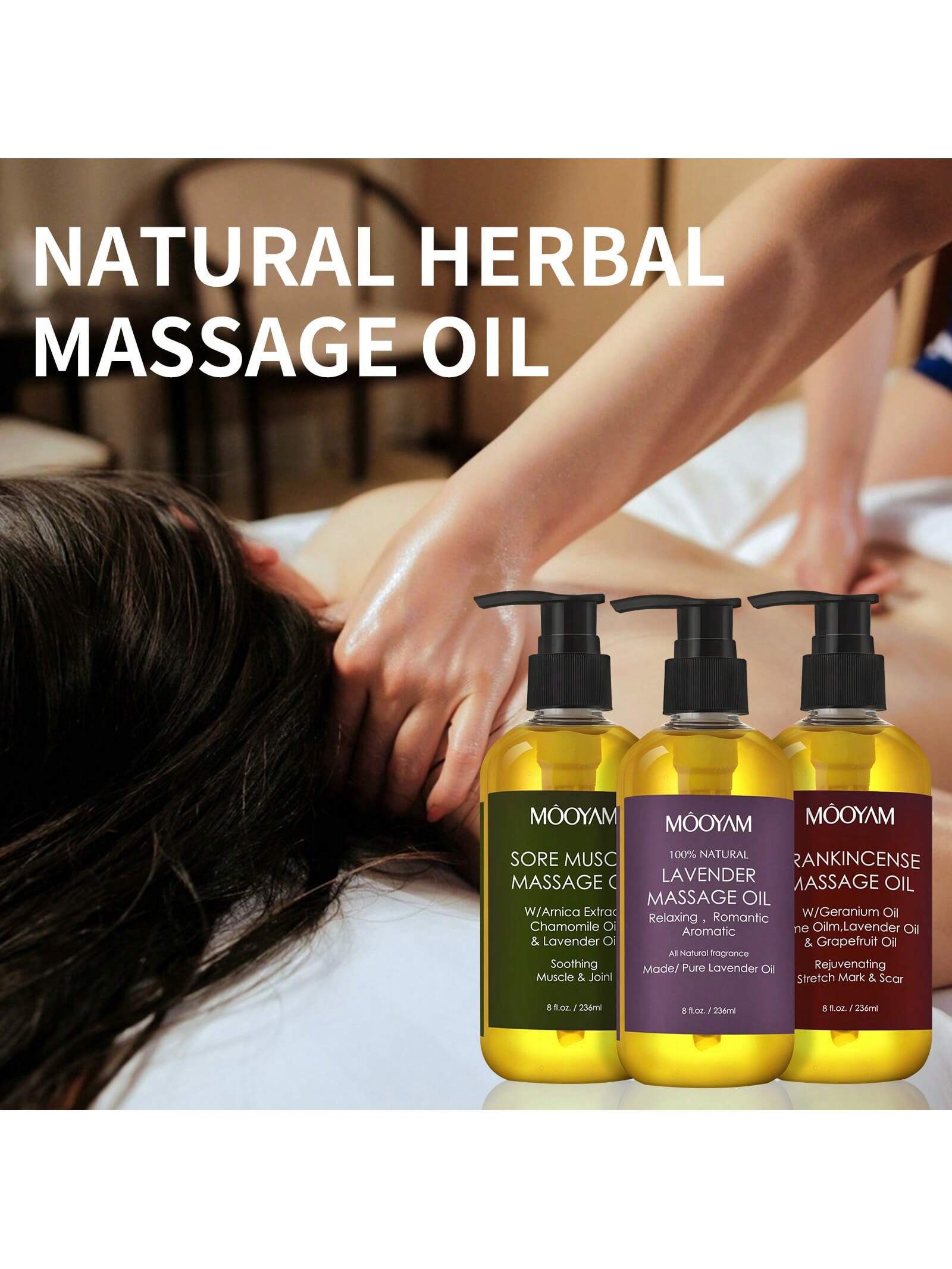 Mooyam Natural Herbal Massage Oil Trio