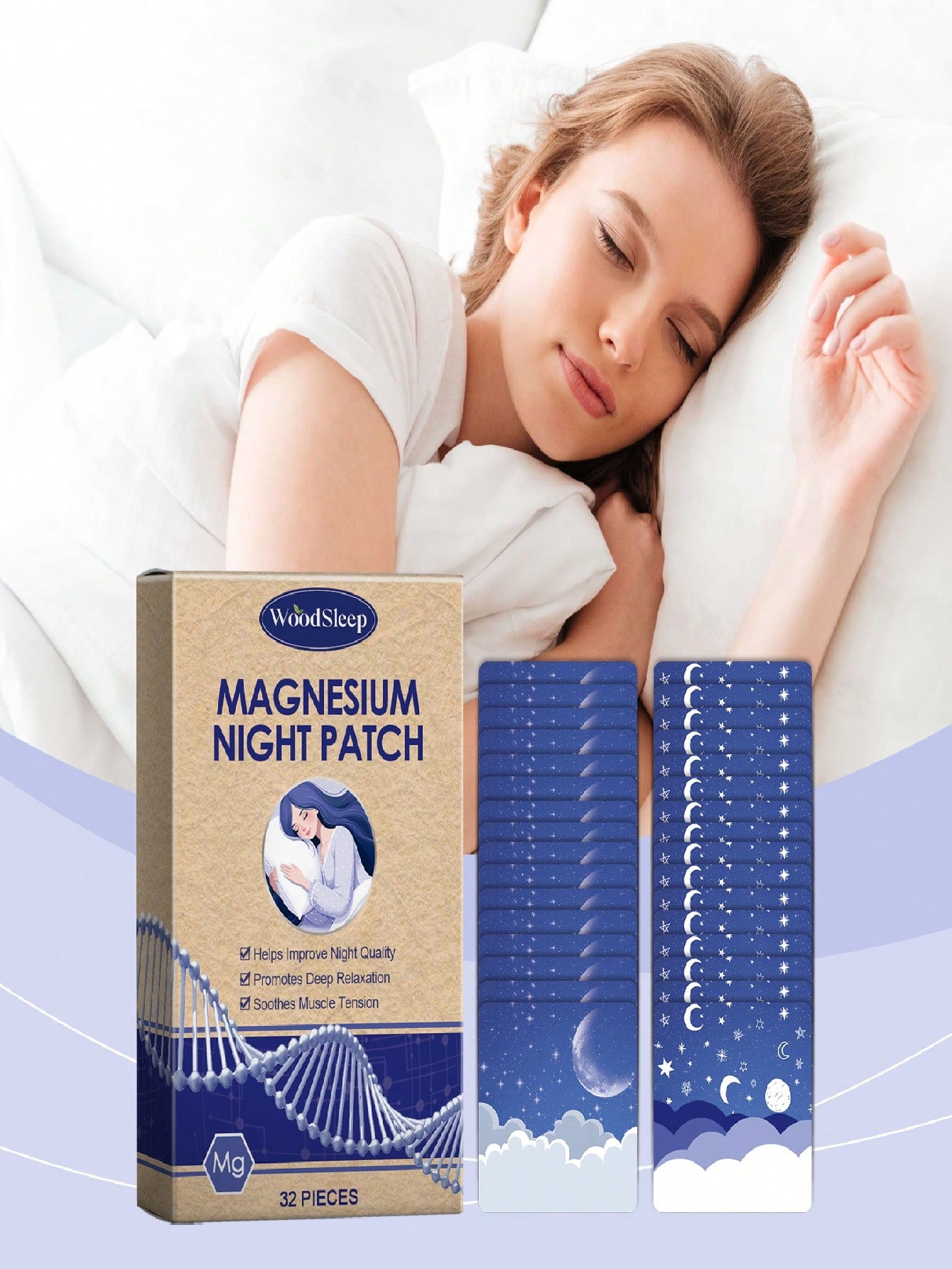 WoodSleep Magnesium Night Patch (32 Pieces)