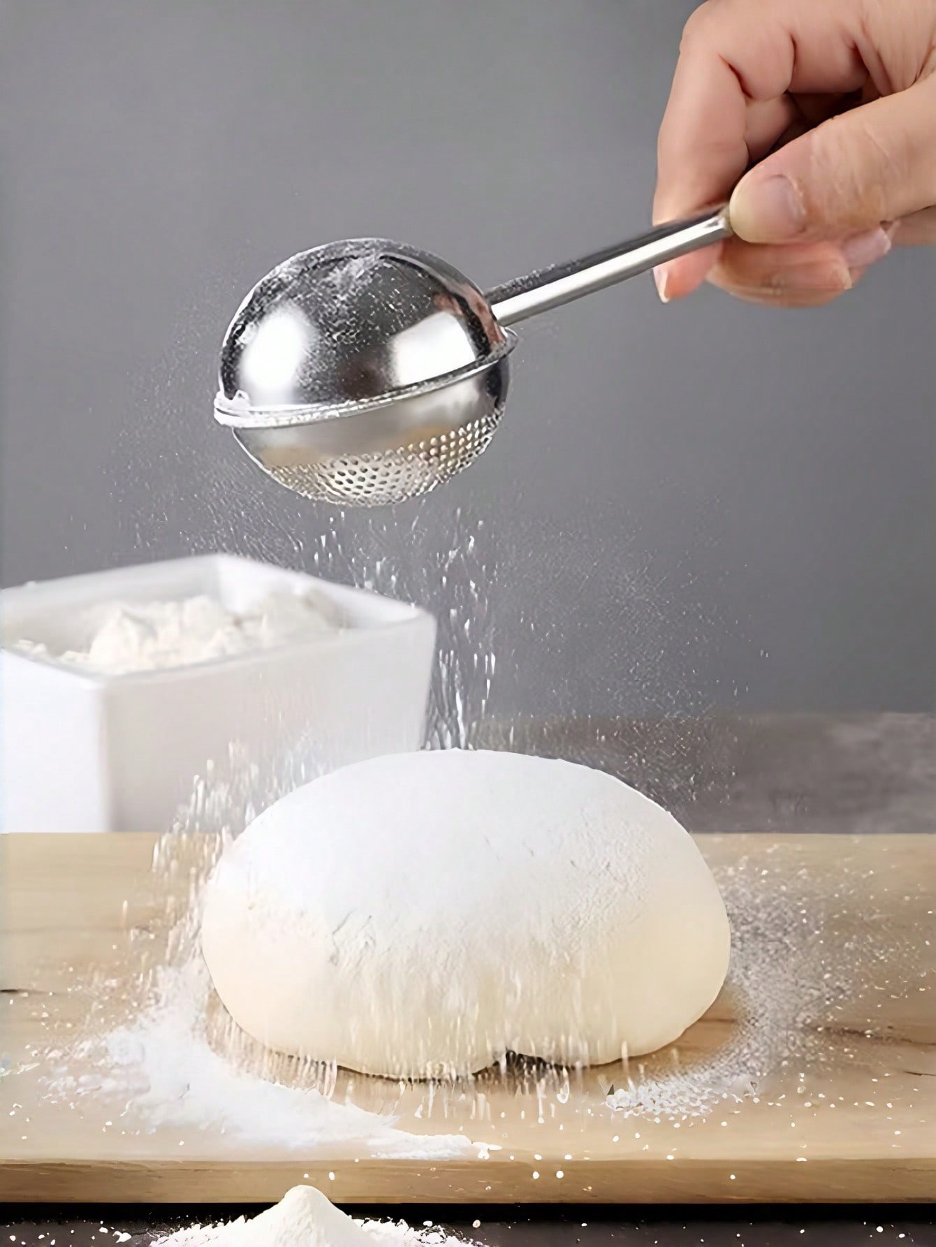 Dual-Sided Stainless Steel Flour Duster & Sifter