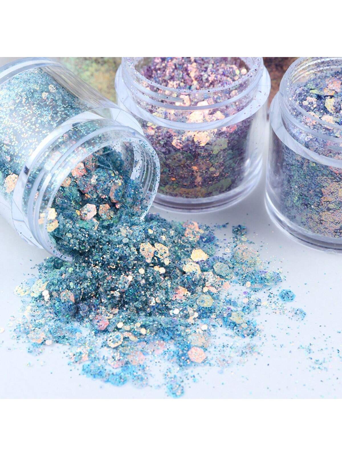 Aqua Marine Multi-Size Hexagonal Craft Glitter Set