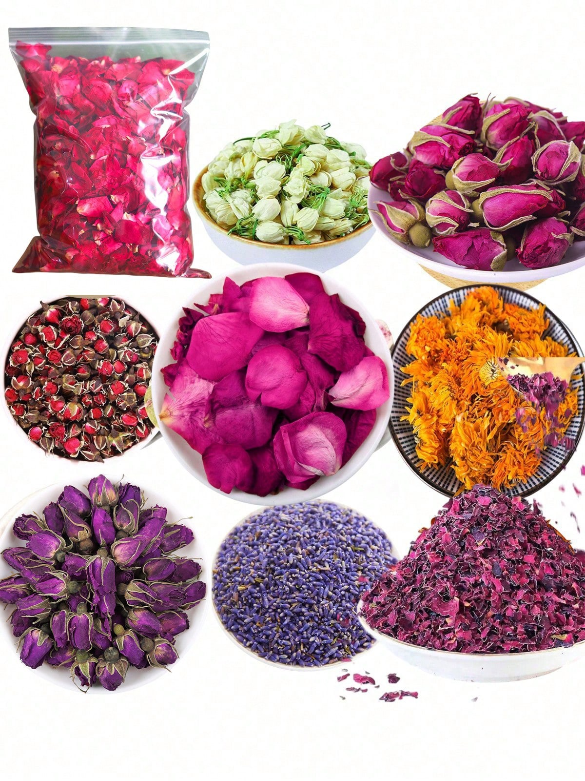 Premium Herbal and Dried Floral Ingredient Set