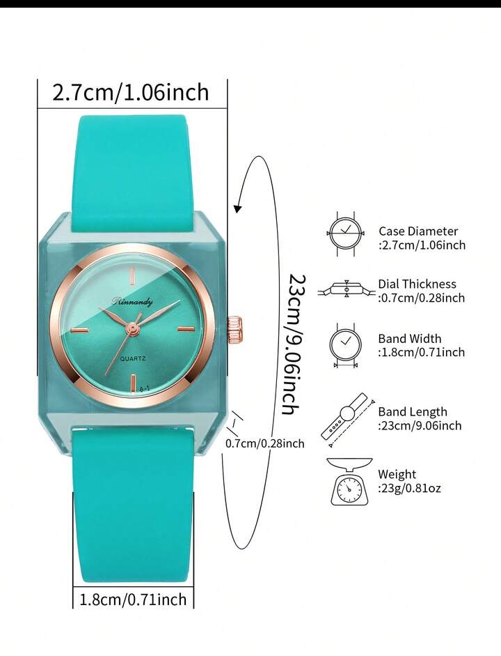 Women's Minimalist Transparent Resin Watch, Elegant Green-Tone Analog Wristwatch with Cream Silicone Strap 2
