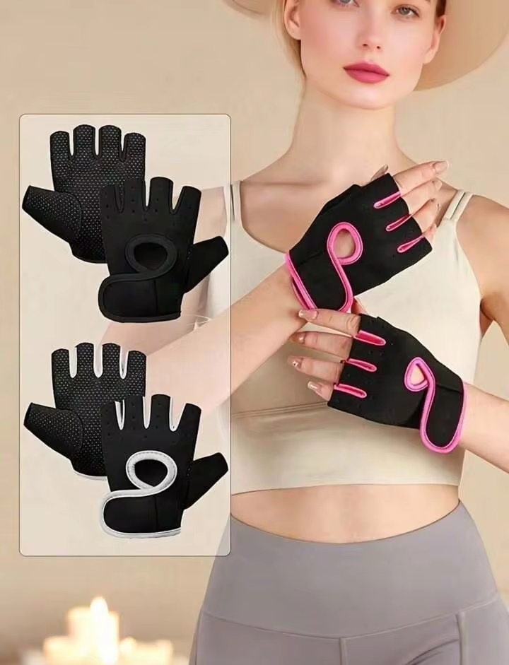 Unisex Fitness Training Gloves, Half-Finger Exercise Gloves with Shock-Absorbing Palm Padding