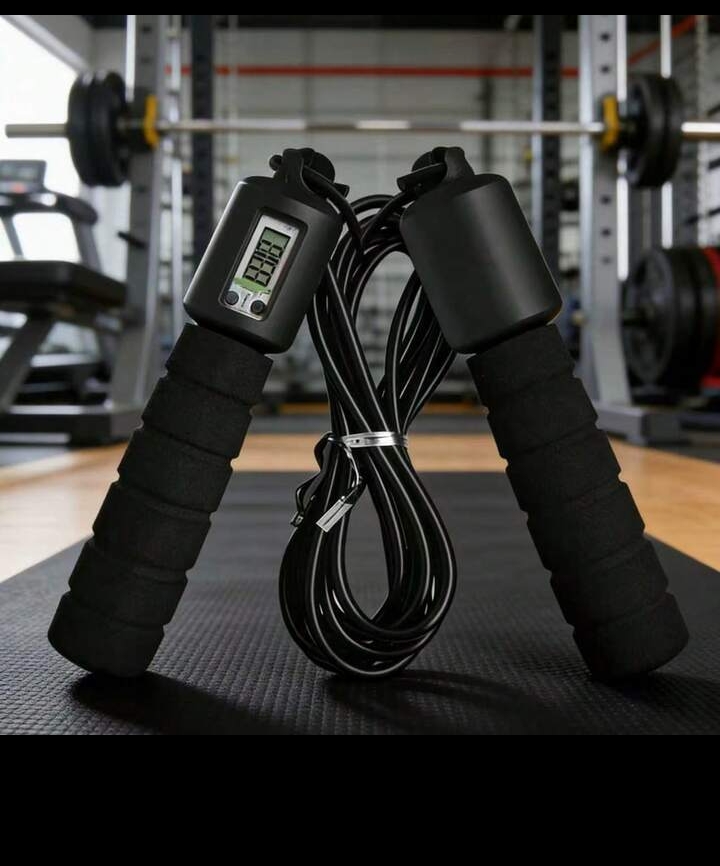 Digital Jump Rope with Counter, Adjustable Fitness Skipping Rope for Home Workouts