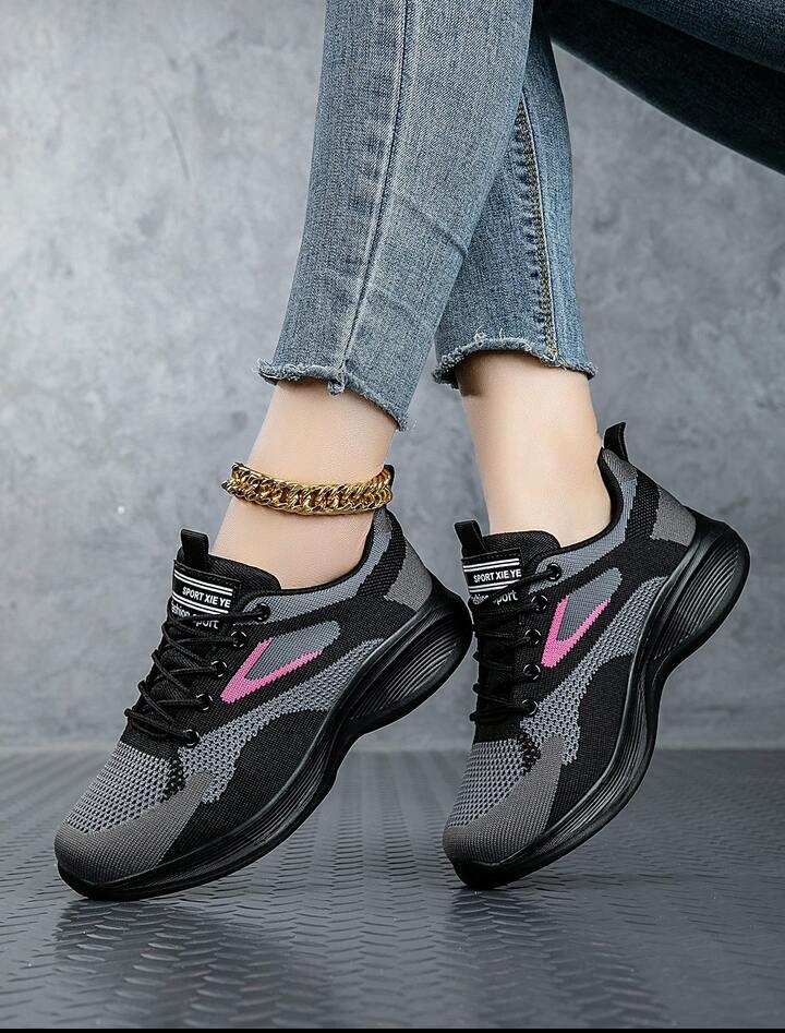 Unisex Lace-Up Athletic Shoes, Breathable Everyday Sports Sneakers