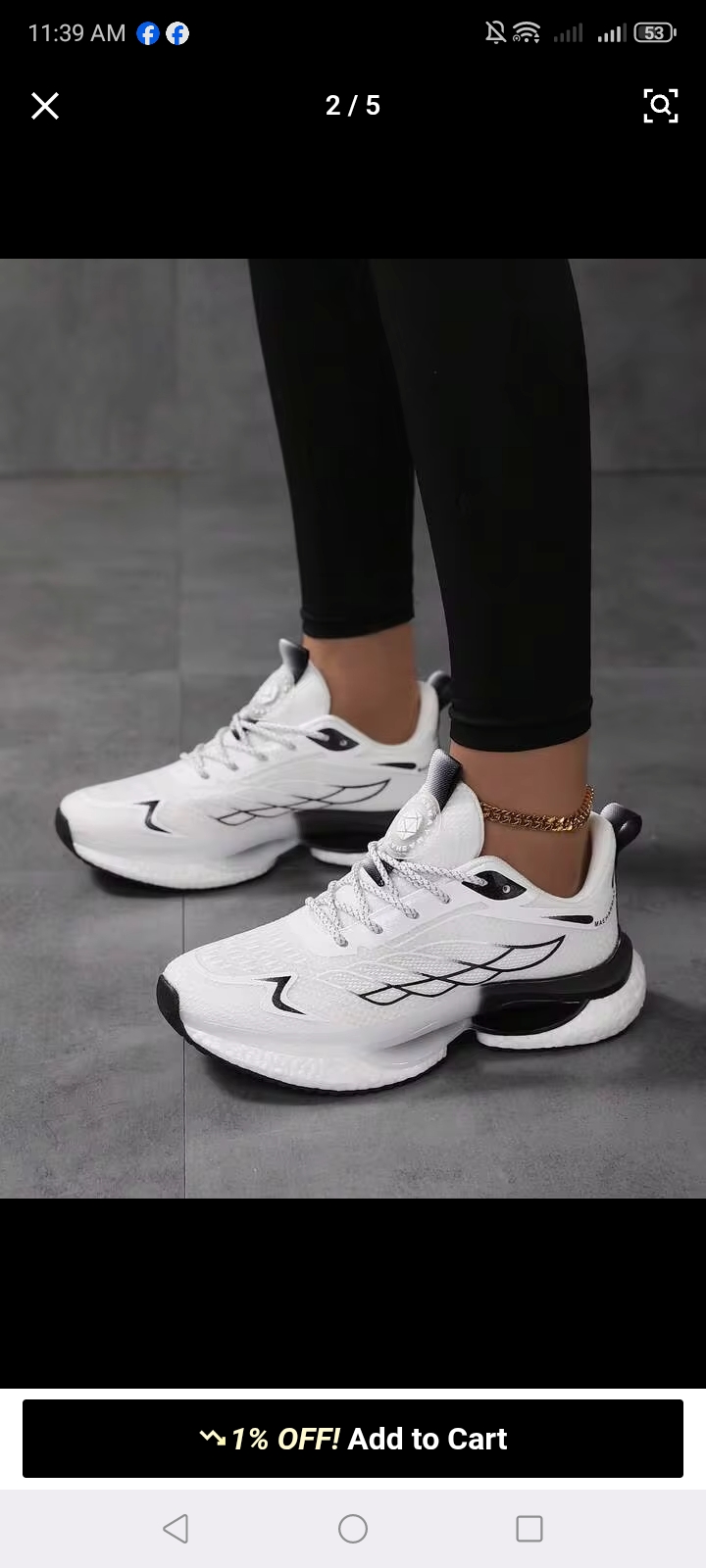 Women's Lightweight White Sports Shoes, Comfortable Walking Sneakers 2