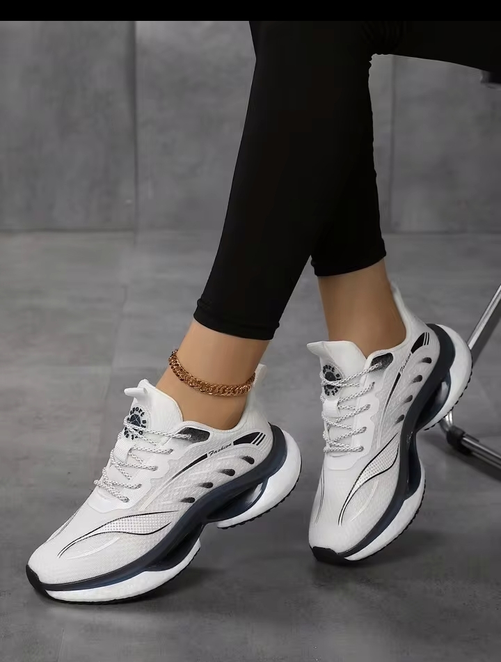 Women's Lightweight White Sports Shoes, Comfortable Walking Sneakers 2