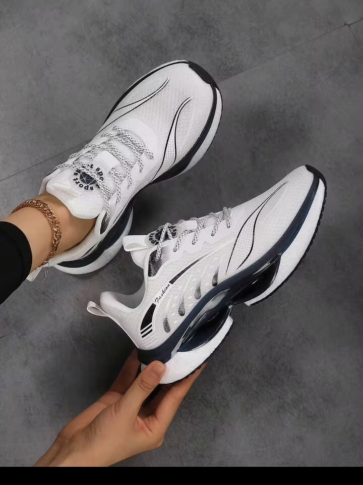 Women's Lightweight White Sports Shoes, Comfortable Walking Sneakers 3
