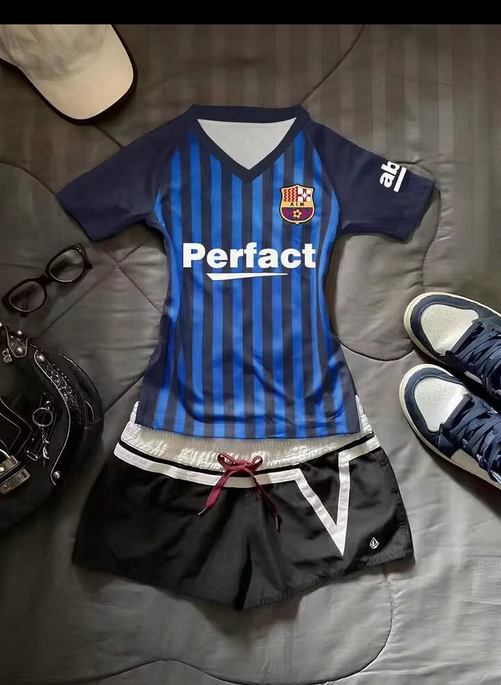 Women's Fashion Sporty Jersey T-Shirt, Graphic V-Neck Everyday Casual Wear 3