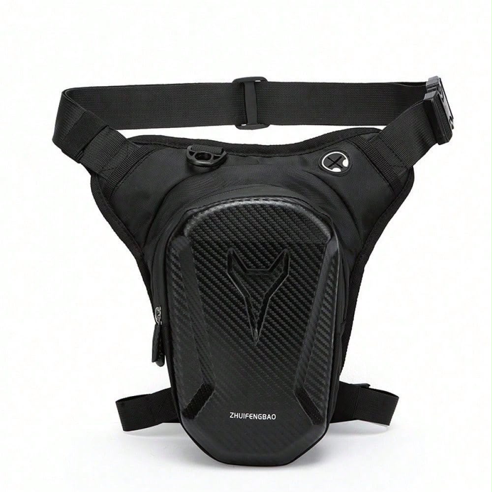 Waterproof Drop Leg Bag for Motorcycles, Carbon Fiber Hard Shell Tactical Waist Pack and Thigh Pouch for Riding, Hiking, and Outdoor Sports