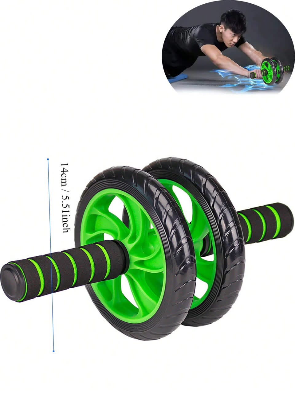 Dual-Wheel Ab Roller – Core Strengthening Exercise Wheel with Ergonomic Foam Handles for Abdominal and Full-Body Workouts
