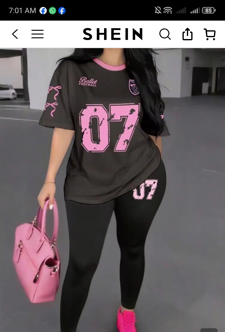 Women's 2PCS Number 23 Graphic Print Sportswear Set – Short Sleeve T-Shirt & Skinny Leggings for Casual Wear, Fitness & Street Style