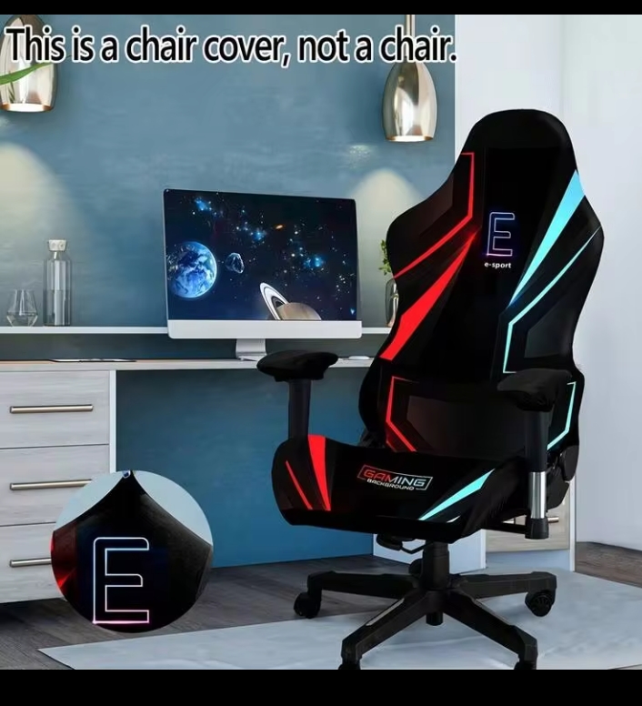 4PCS Gaming & Office Chair Cover Set Give your gaming or office chair a fresh new appearance while protecting it from daily wear with this 4PCS Gaming Chair Cover Set. Please note: This product is a chair cover only and does not include a chair. Made from high-elasticity stretch fabric, this cover set fits most gaming, racing, and office chairs, providing protection against dust, stains, scratches, spills, and pet hair. The stylish design enhances the look of your gaming setup, home office, or workspace while extending the life of your chair. The removable and washable fabric makes cleaning quick and easy, ensuring your chair always looks neat and professional. Key Features - 4-piece chair cover set - High-elasticity stretch fabric - Stylish modern design - Protects against dust, stains, scratches, and daily wear - Soft, breathable, and comfortable material - Removable and machine washable - Easy to install and remove - Durable and reusable - Suitable for most gaming and office chairs - Perfect for home and office decoration Package Includes - 1 × Backrest Cover - 1 × Seat Cover - 2 × Armrest Covers Suitable For - Gaming chairs - Office chairs - Racing chairs - Computer chairs - Home office - Gaming room - Bedroom - Study room - Workspace Specifications - Material: High Elastic Stretch Fabric - Quantity: 4 Pieces - Features: Washable, Removable, Stretchable, Protective - Compatibility: Most Gaming, Racing, and Office Chairs Important Note This product includes chair covers only. The chair shown in promotional images is not included.