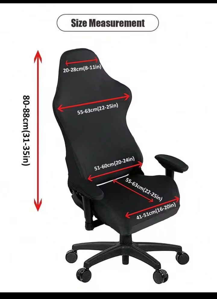 4PCS Gaming Chair Cover Set, Stretch Printed Elastic Slipcover, Removable & Washable for Office & Computer Chairs 2