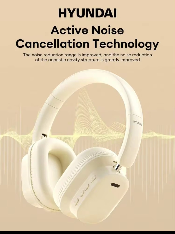 HYUNDAI HYUNDA HY-H08 Bluetooth Headphones With ENC Noise Cancellation, High Definition Surround Sound, Wired/Wireless Switchable, Microphone For Recording/Calling, Music/Gaming, Low Latency, Long Battery Life, Comfortable & Breathable Wireless Headphones 2