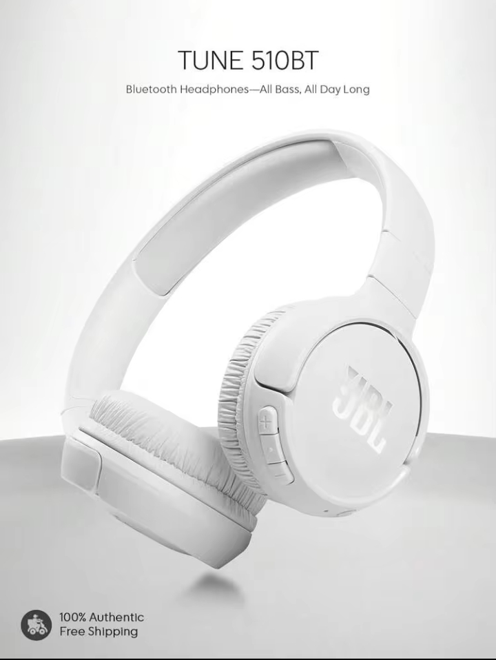 JBL Tune 510BT Wireless Bluetooth Headphones with Pure Bass, 40H Playtime & USB-C Fast Charging