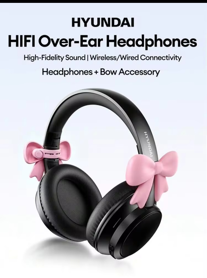 HYUNDAI HY-T02MAX Bluetooth Headphones With Carrying Bag, 5.4 HIFI High-Definition Sound Quality, Deep Bass, Precise Noise Cancellation With Microphone, Music, Sports, Gaming, Low Latency, Long Battery Life, Minimalist Business Wireless Headphones Compatible With Smartphones And Tablets