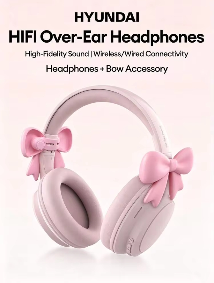 HYUNDAI HY-T02MAX Bluetooth Headphones With Carrying Bag, 5.4 HIFI High-Definition Sound Quality, Deep Bass, Precise Noise Cancellation With Microphone, Music, Sports, Gaming, Low Latency, Long Battery Life, Minimalist Business Wireless Headphones Compatible With Smartphones And Tablets 2
