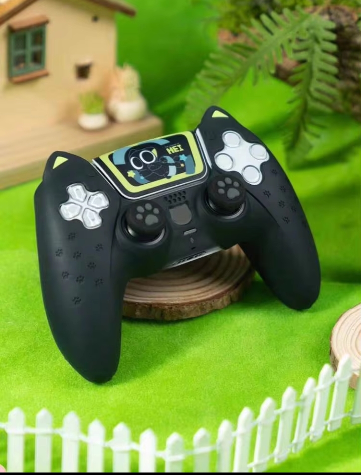 Silicone Cat Ear Gamepad Cover & Cat Paw Thumb Grips for Enhanced Comfort
