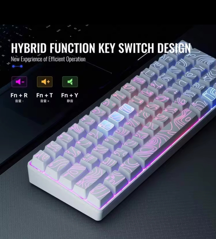 7KEYS 60% Gaming Keyboard, This Mini Gaming Keyboard Has 61 Keys And Features True RGB Backlighting. Suitable For PC Gamers, Typists, Travelers And Business Users. It Is Easy To Carry.