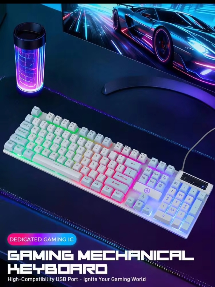 EIGIIS 104-Key Wired LED Backlit Gaming Keyboard with Mechanical Feel for PC, Laptop & Desktop Computers 3