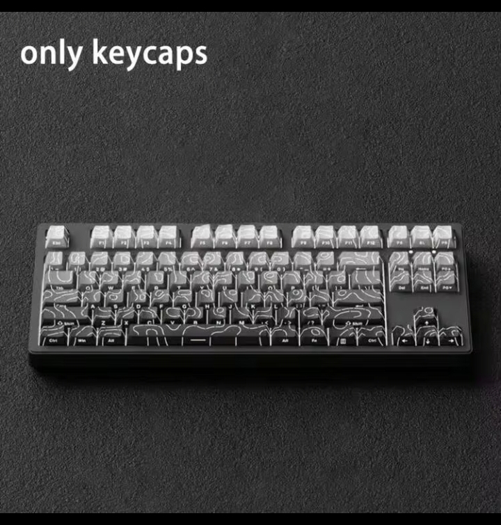 Topographic 4.0 133-Key Cherry OEM PBT Keycap Set, Backlit Mechanical Keyboard Keycaps for MX Switches
