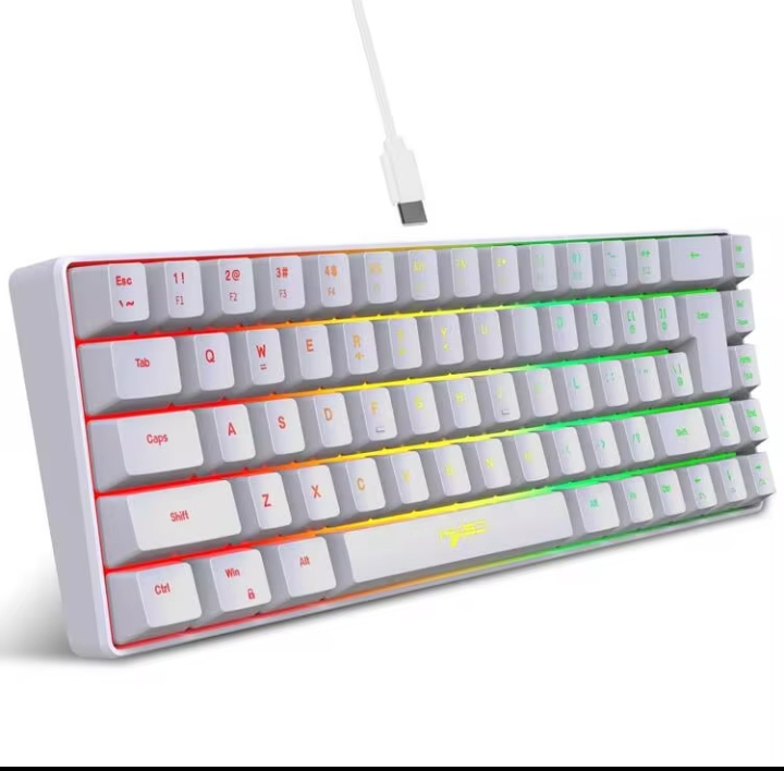 HXSJ V200 68-Key Wired RGB Membrane Keyboard with USB-C Detachable Cable, Compact Gaming & Office Keyboard for PC, Laptop and Home Use
